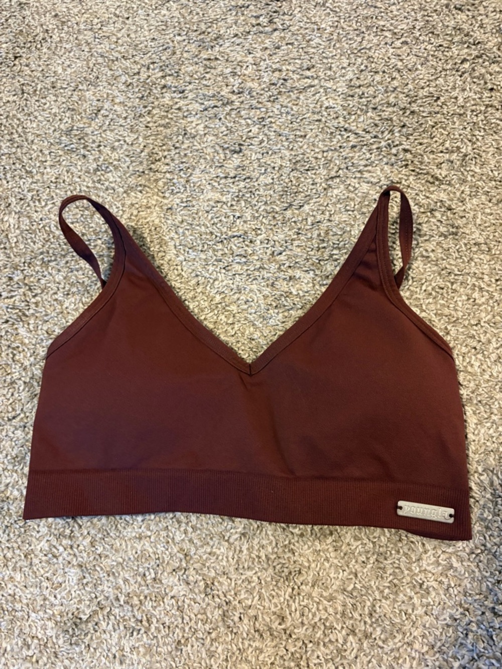 YoungLA Womens Sculpt Seamless Twist Bra Burgundy Medium EUC